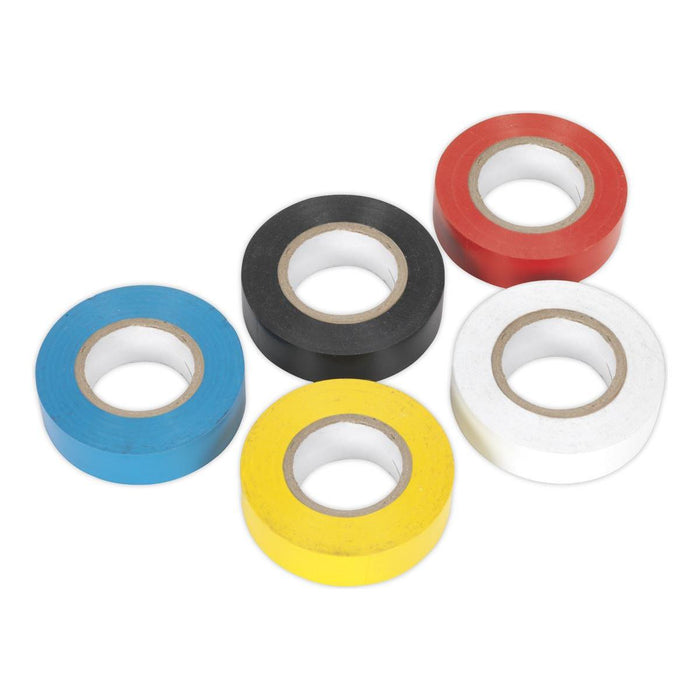 Sealey PVC Insulating Tape 19mm x 20m Mixed Colours Pack of 10 ITMIX10 Sealey - Town Tools 