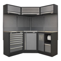 Sealey Superline Pro 1.6m Corner Storage System Stainless Worktop