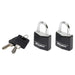Master Lock Aluminium Black Vinyl Cover 20mm Padlock 3-Pin - Keyed Alike x 2 Master Lock - Town Tools