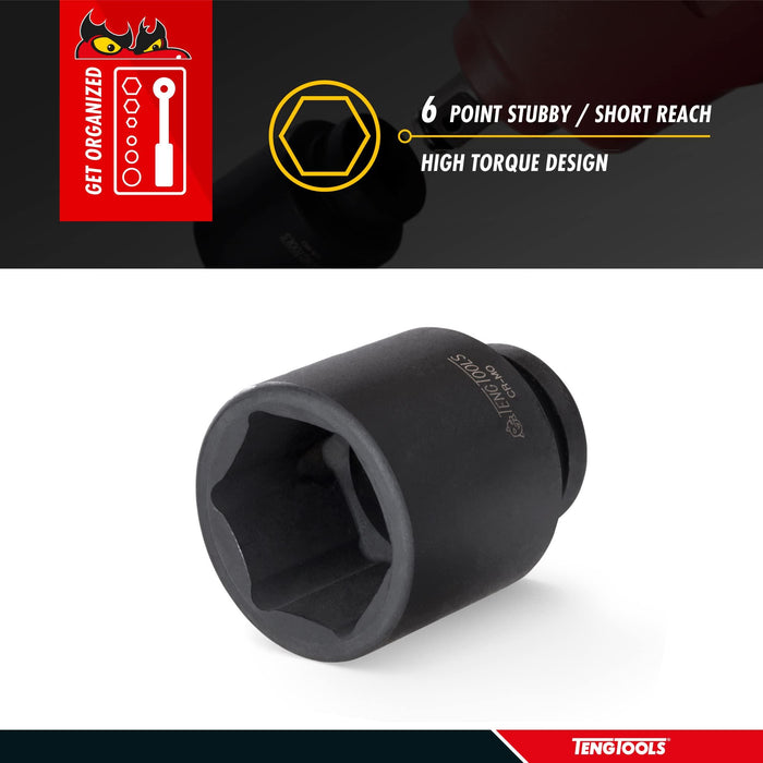 Teng Tools 1/2" Stubby Impact Socket DIN Metric 22mm Teng Tools - Town Tools 