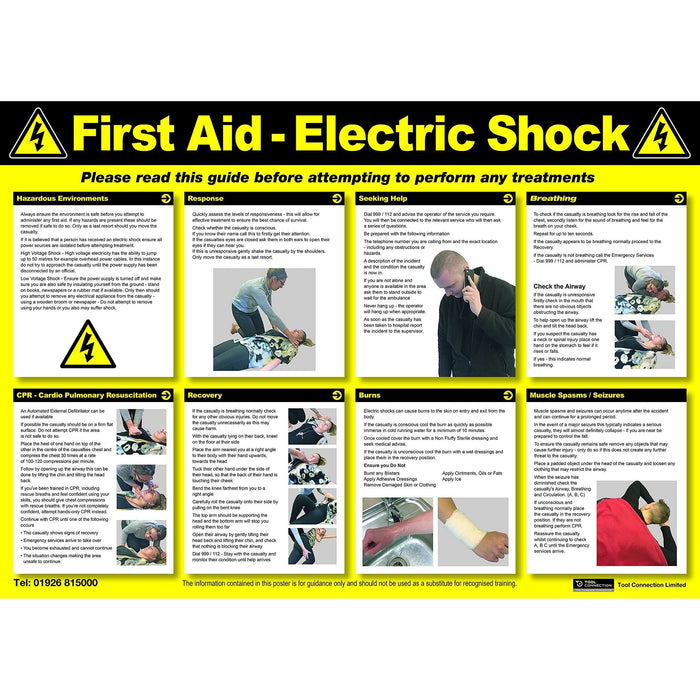 Laser Electric Shock First Aid Poster 7575 Laser - Town Tools 