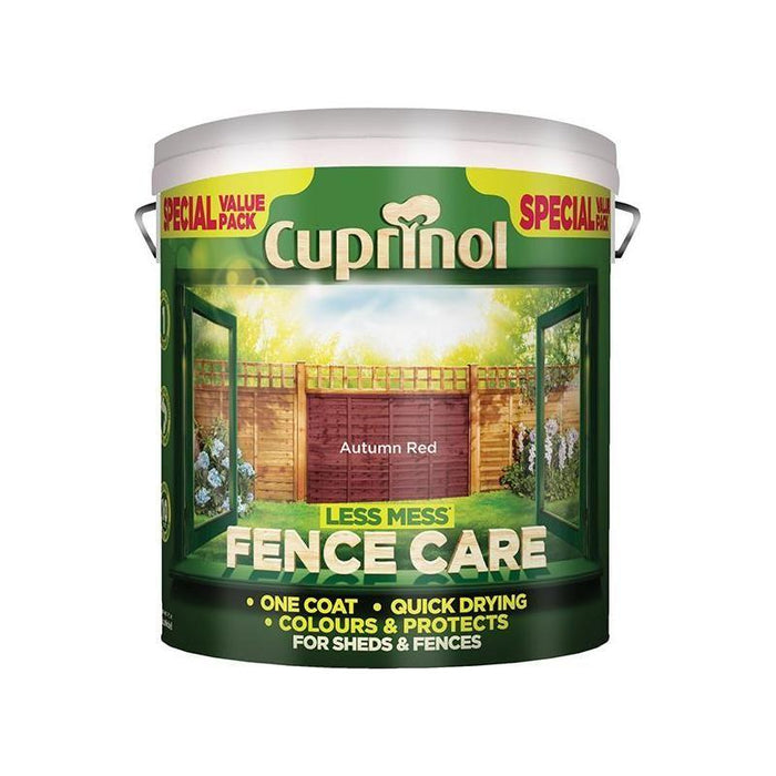 Cuprinol Less Mess Fence Care Autumn Red 6 litre Cuprinol - Town Tools