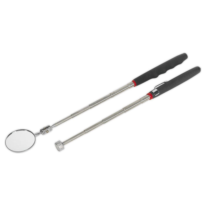 Sealey Telescopic Magnetic Pick-Up Tool & Inspection Mirror Set 2pc S0940 Siegen by Sealey - Town Tools 