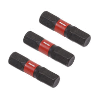 Sealey Hex 6mm Impact Power Tool Bits 25mm 3pc AK8214
