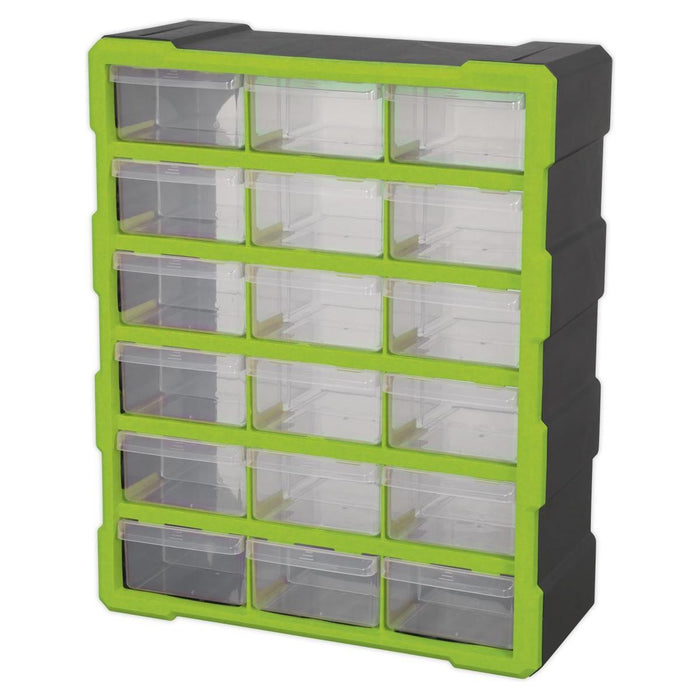 Sealey Cabinet Box 18 Drawer Hi-Vis Green/Black APDC18HV Sealey - Town Tools 