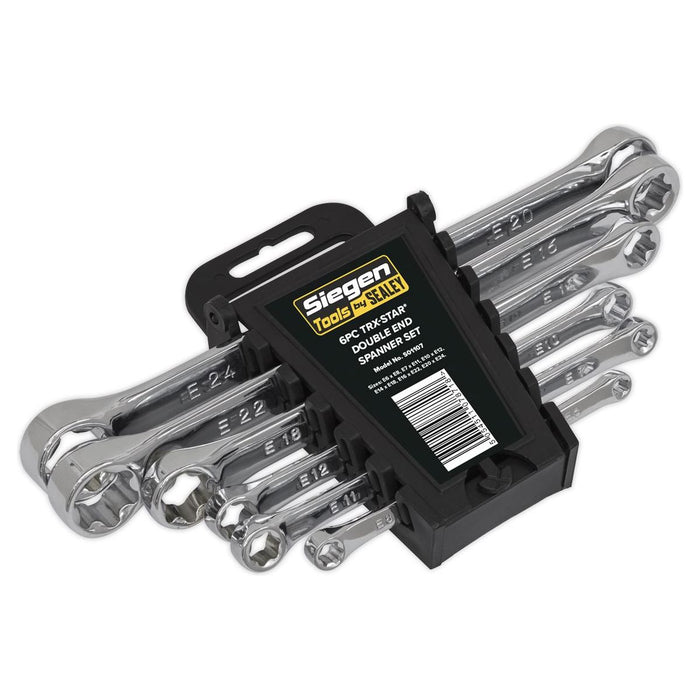 Sealey TRX-Star* Double End Spanner Set 6pc S01107 Siegen by Sealey - Town Tools 