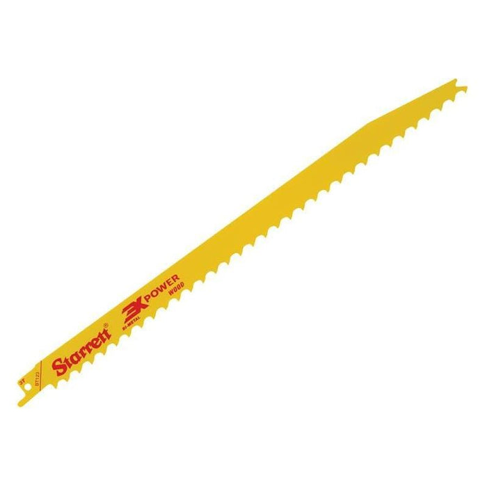 Starrett BT123-5 Bi-Metal Reciprocating Blade, Wood Tapered 300mm 3 TPI (Pack 5) Starrett - Town Tools