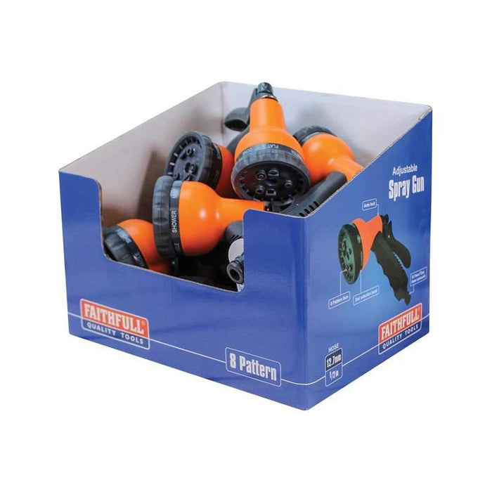 Faithfull Plastic 8 Pattern Adjustable Spray Gun (Bulk Pack 8) Faithfull - Town Tools