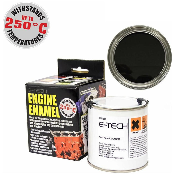 E-Tech Black Engine Enamel Paint 250ml Heat Resistant High Temp