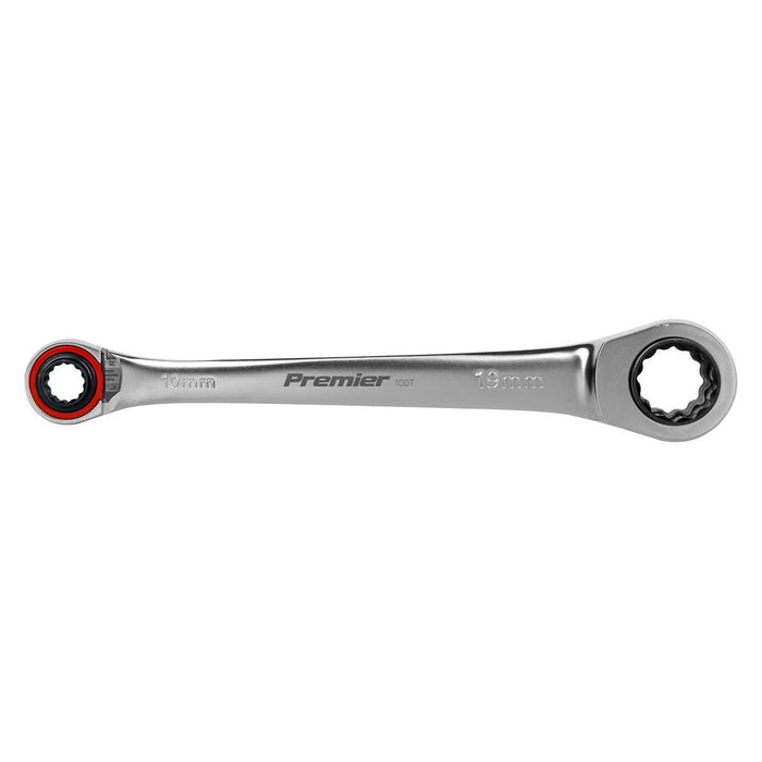 Sealey Ratchet Ring Spanner 4-in-1 Reversible Metric Platinum Series AK63948 Sealey - Town Tools 