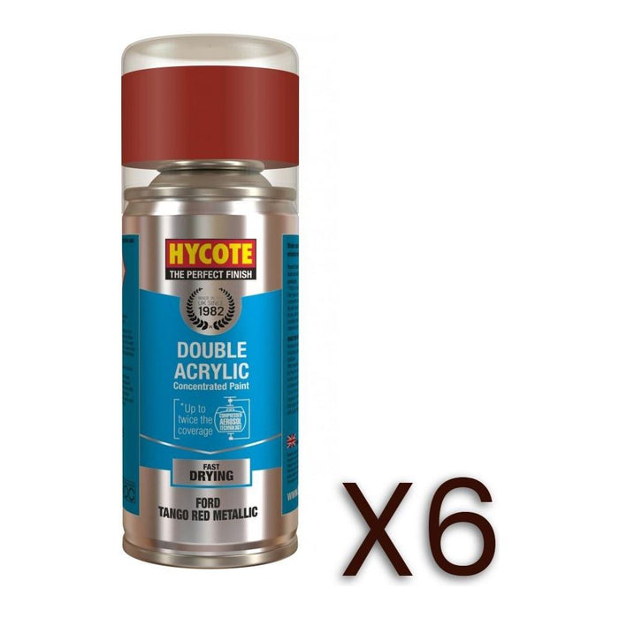 6x Hycote Aerosol Paint for Ford Tango Red Metallic 150ml