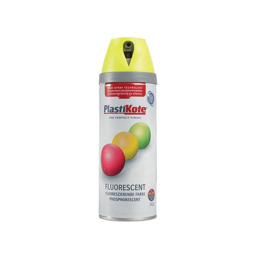 Plastikote Twist & Spray Fluorescent Yellow 400ml PlastiKote - Town Tools