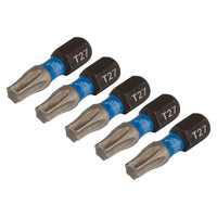 Draper Expert TX-STAR Impact Screwdriver Bits, T27 x 25mm, 1/4" Hex (Pack of 5)