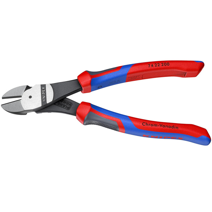 KNIPEX 74 22 200 High Leverage Diagonal Cutter, 200mm - 74 22 200