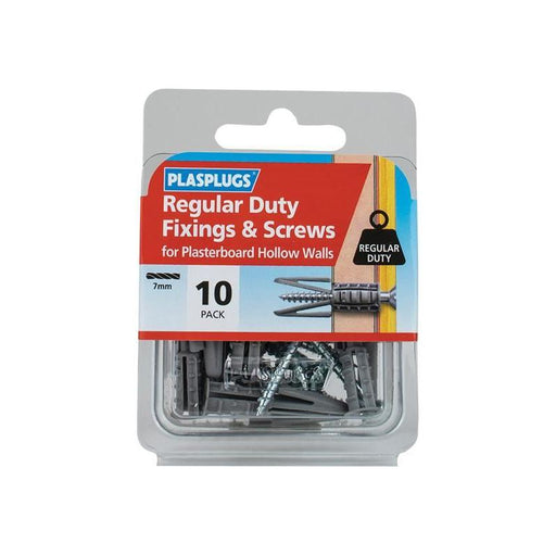 Plasplugs Regular-Duty Fixings & Screws Pack of 10 Plasplugs - Town Tools