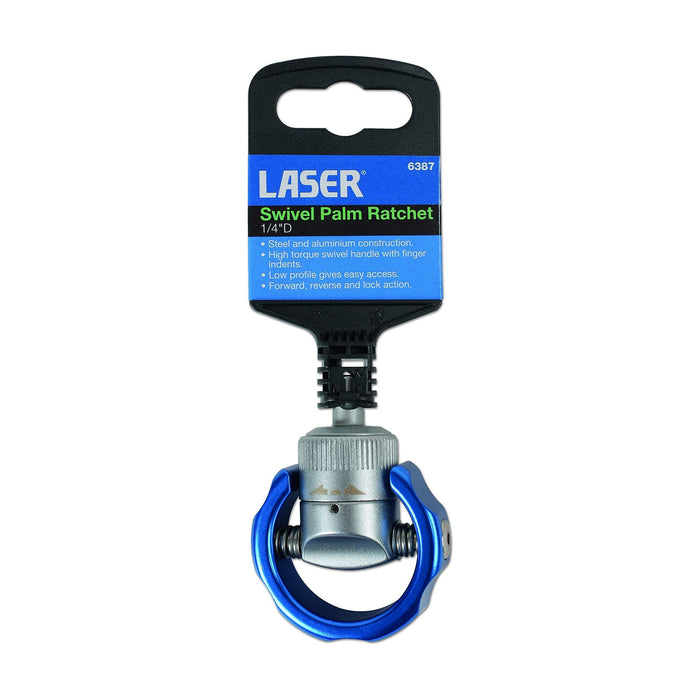 Laser Swivel Palm Ratchet 1/4"D 6387 Laser - Town Tools 