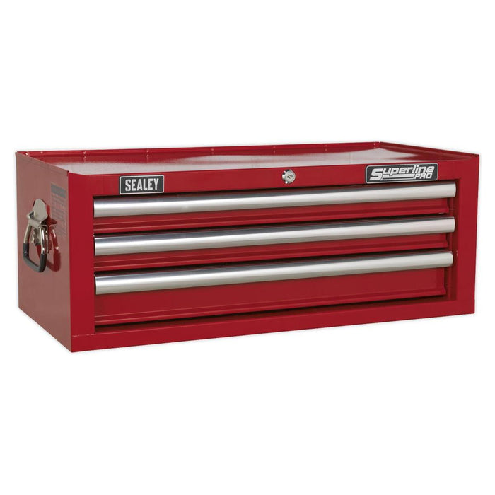 Sealey Mid-Box 3 Drawer with Ball-Bearing Slides Red AP33339 Sealey - Town Tools 