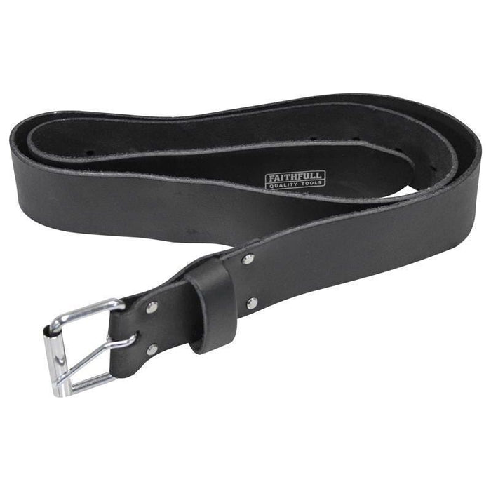 Faithfull Heavy-Duty Leather Belt Black Faithfull - Town Tools