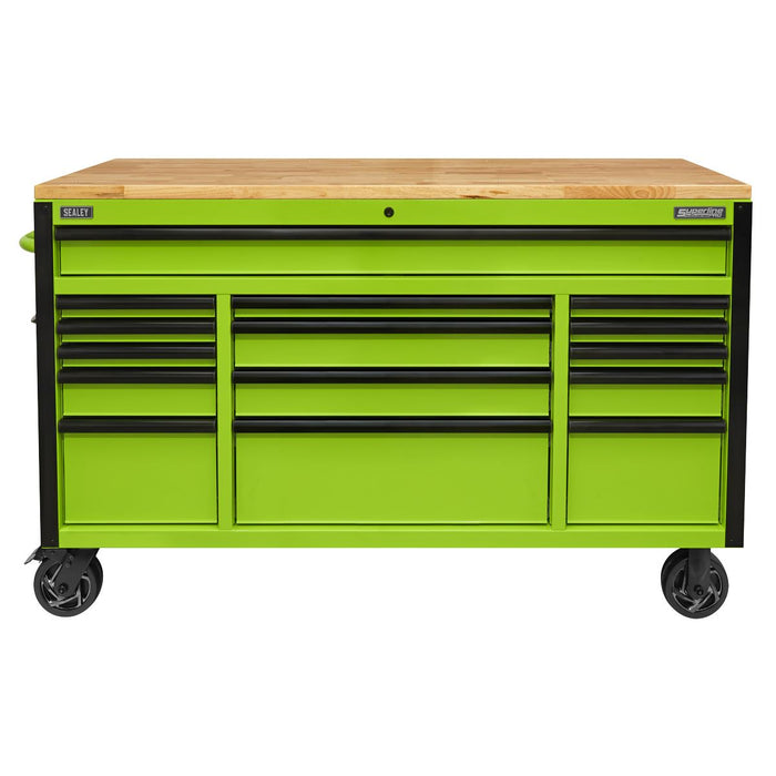 Superline PRO Black Edition Mobile Trolley with Wooden Worktop 15 Drawer 1549mm Superline Pro - Town Tools 