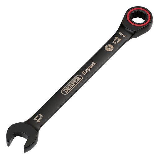 Draper Expert HI-TORQ Metric Ratchet Combination Spanner, 11mm, Black Draper - Town Tools