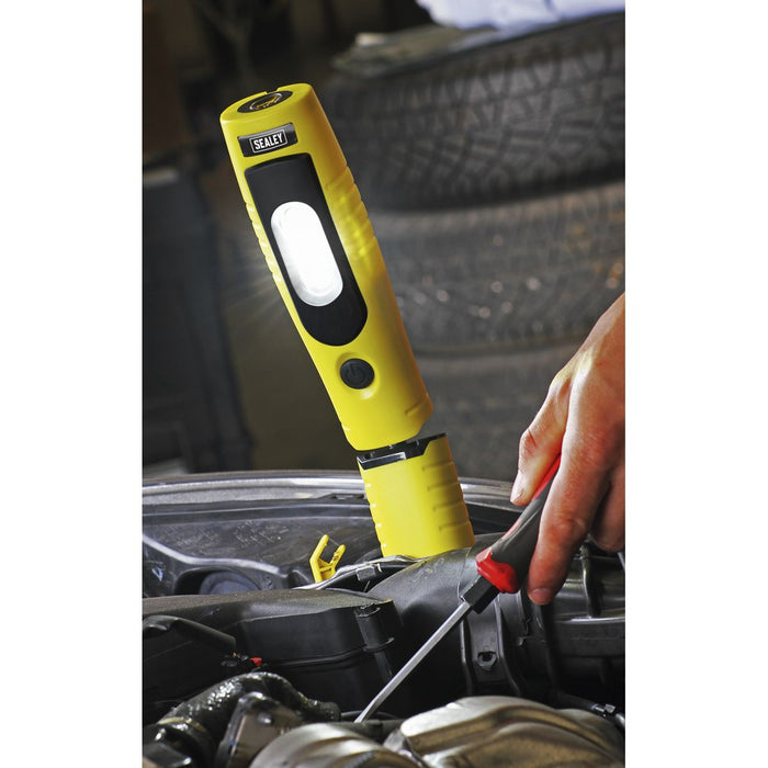 Sealey Rechargeable 360 Inspection Light 7 SMD & 3W SMD LED Yellow Lithium-ion Sealey - Town Tools 