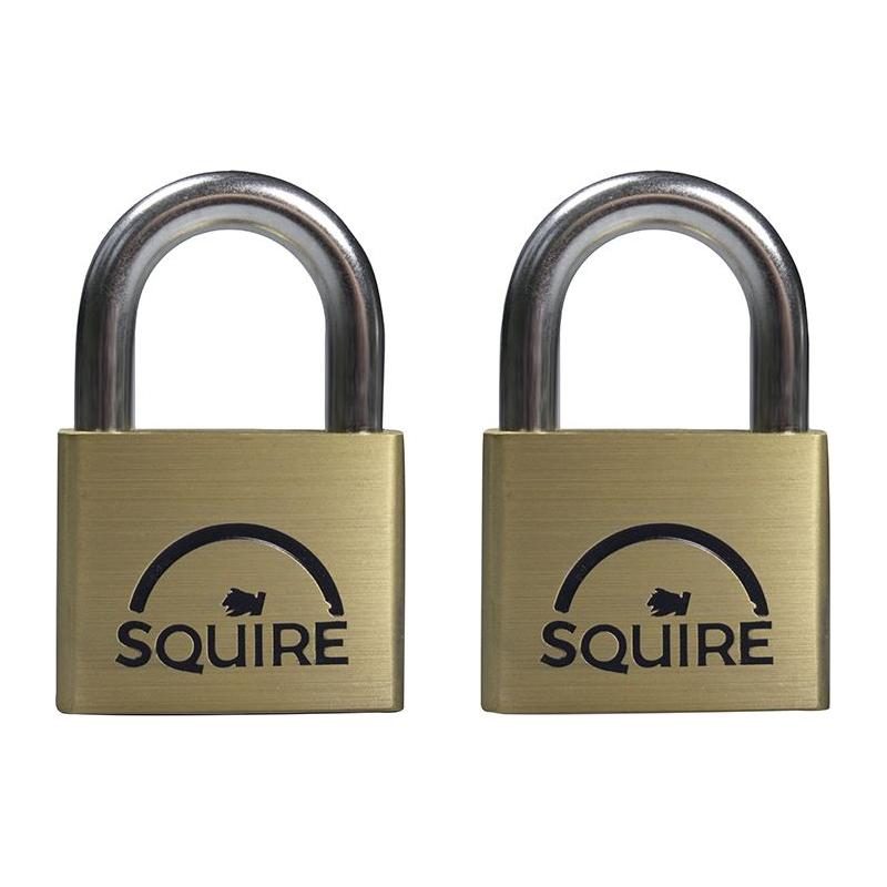 Squire LN5T Lion Brass Padlocks 5-Pin 50mm Twin Pack Squire - Town Tools