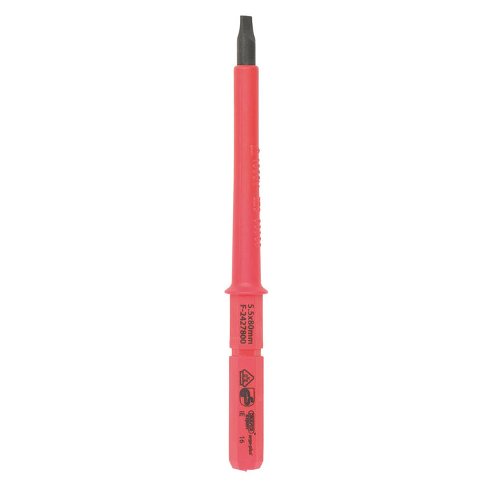 XP1000® VDE Plain Slot Interchangeable Screwdriver Blade, 5.5  x 80mm - 9651P