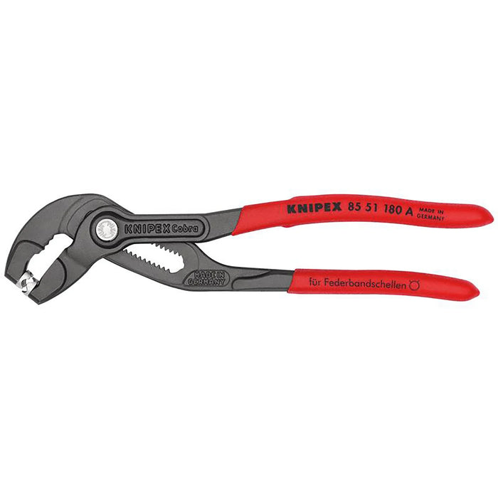 KNIPEX 85 51 180 A SB Spring Hose Clamp Pliers with non-slip plastic coating
