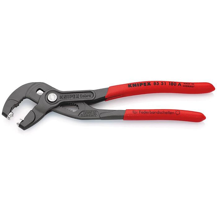 KNIPEX 85 51 180 A SB Spring Hose Clamp Pliers with non-slip plastic coating