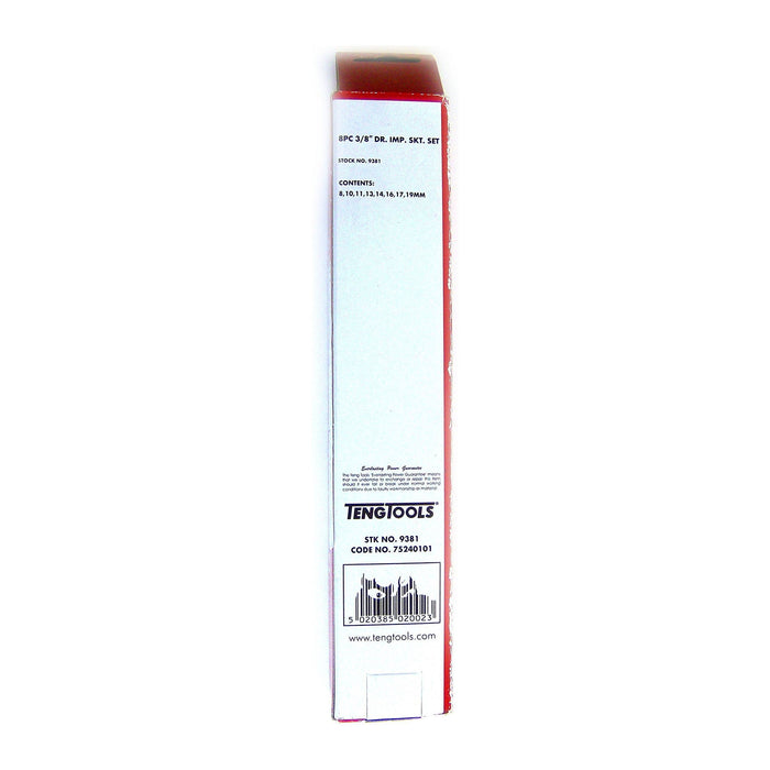 Teng Tools 3/8" Impact Socket Clip Rail Set ANSI 8 Pieces Teng Tools - Town Tools 
