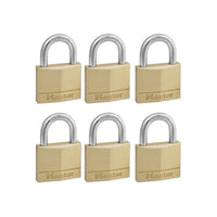 Master Lock Solid Brass 40mm Padlock 4-Pin - Keyed Alike x 6