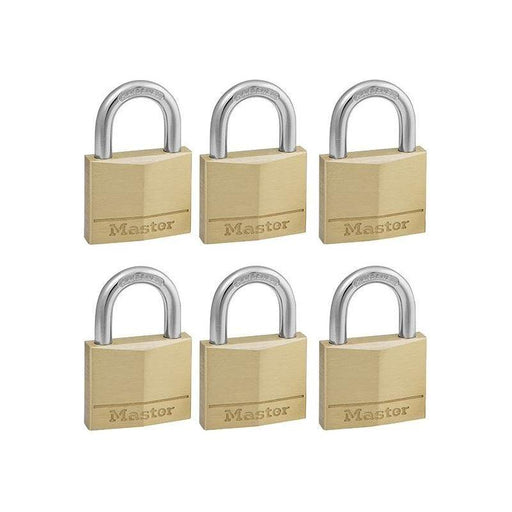 Master Lock Solid Brass 40mm Padlock 4-Pin - Keyed Alike x 6 Master Lock - Town Tools