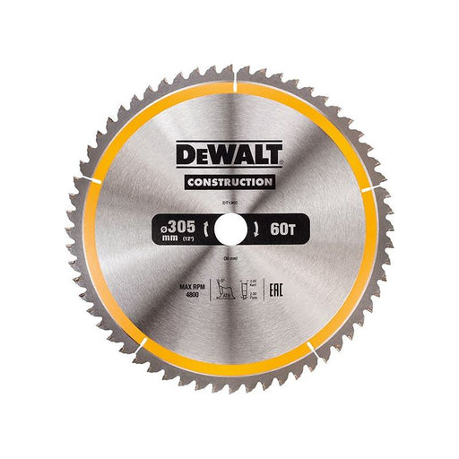 Dewalt Power Tools Stationary Construction Circular Saw Blade 305 x 30mm x 60T ATB/Neg DeWALT Power Tools - Town Tools