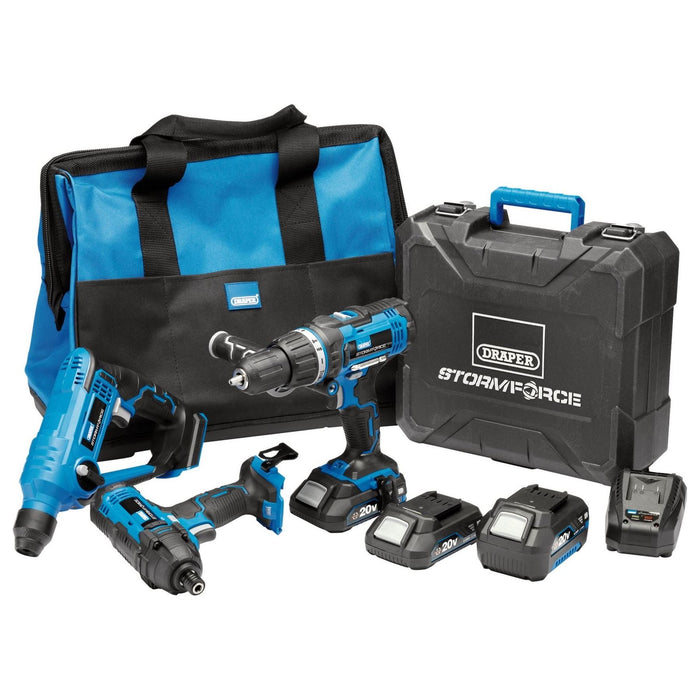 Draper Storm Force 20V Cordless Fixing Kit (8 Piece) 40449 Draper - Town Tools 