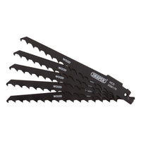 Draper Reciprocating Saw Blades for Wood and Plastic Cutting, 150mm, 3tpi (Pack
