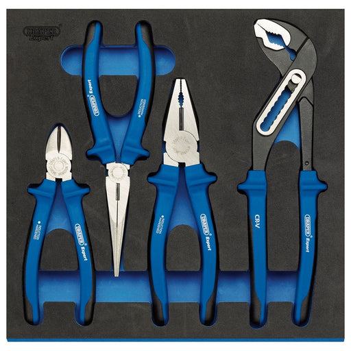 Draper Heavy Duty Plier Set in 1/2 Drawer EVA Insert Tray (4 Piece) 63263 Draper - Town Tools 