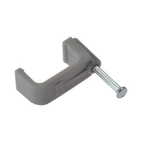 Forgefix Cable Clip Flat Grey 6.00mm Box 100