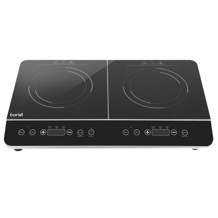 Baridi Portable Induction Hob with 2 Cooking Zones 60 x 36 x 6.5cm - Black