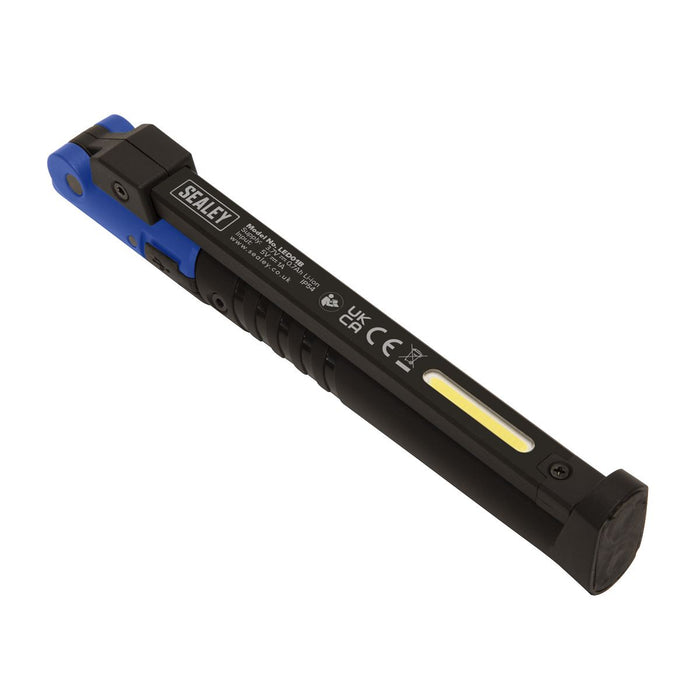 Sealey Rechargeable Slim Folding Pocket Light 2 COB & 1 SMD LED Blue LED01B Sealey - Town Tools 