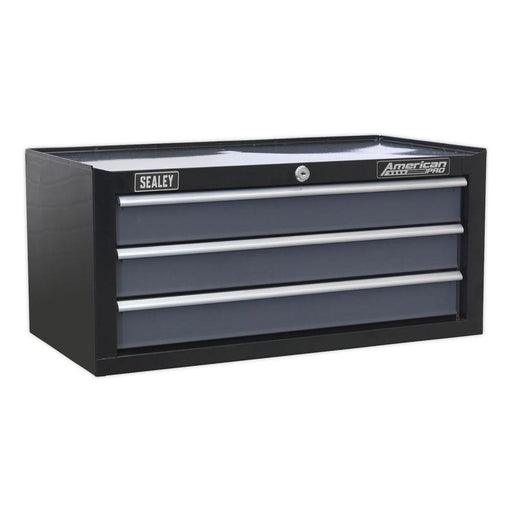 Sealey Mid-Box 3 Drawer with Ball-Bearing Slides Black/Grey AP3503TB Sealey - Town Tools 