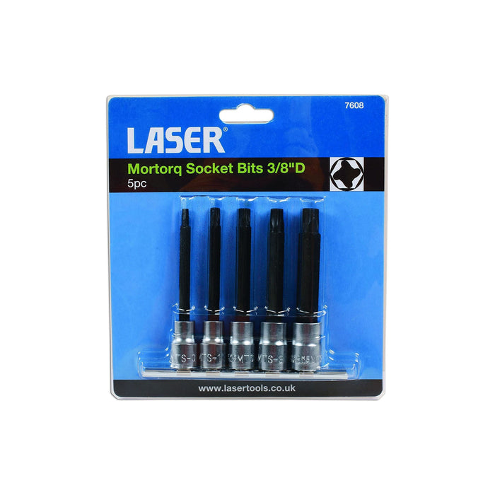 Laser Mortorq Socket Bit Set 3/8"D 5pc 7608 Laser - Town Tools 