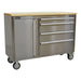 Sealey Mobile Stainless Steel Tool Cabinet 4 Drawer AP4804SS Sealey - Town Tools 