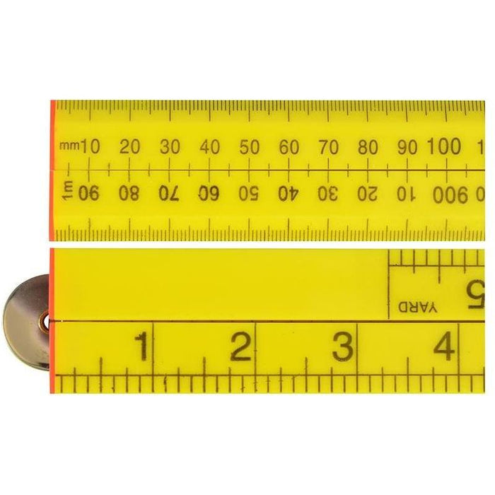 Faithfull Folding Rule Yellow ABS Plastic 1m (36in) Faithfull - Town Tools