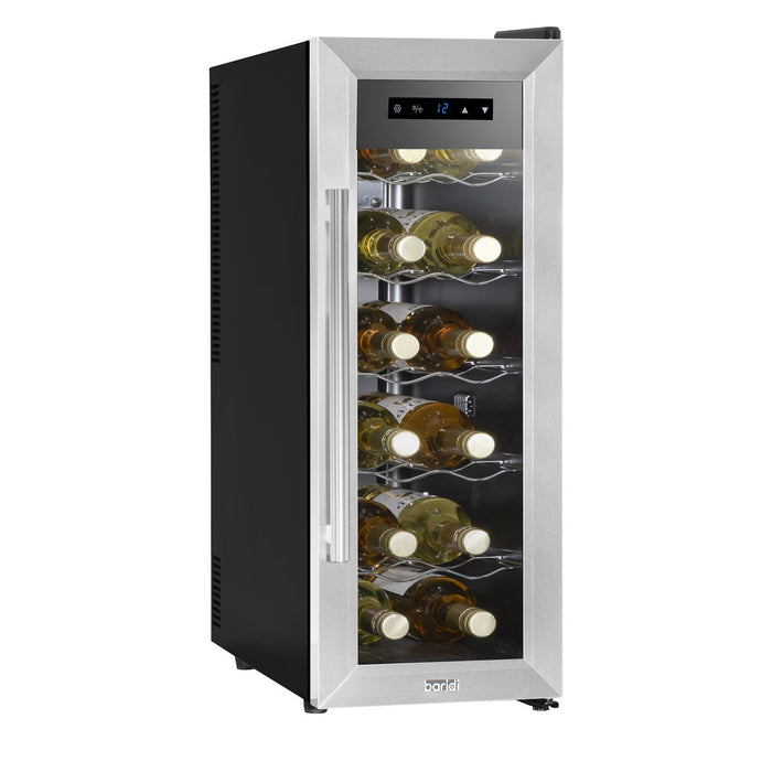 Baridi 12 Bottle Wine Fridge & Cooler - Stainless Steel DH74