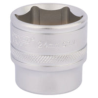 Draper Draper HI-TORQ 6 Point Socket, 3/8" Sq. Dr., 24mm