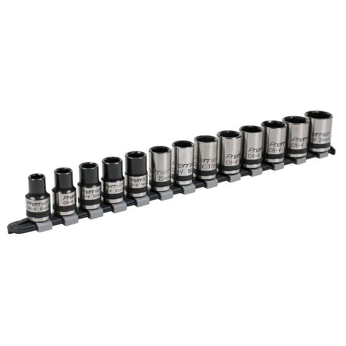 Sealey Premier Black Premier Black Lock-On Socket Set 1/2"Sq Drive 13pc AK2742B Sealey Premier Black - Town Tools 