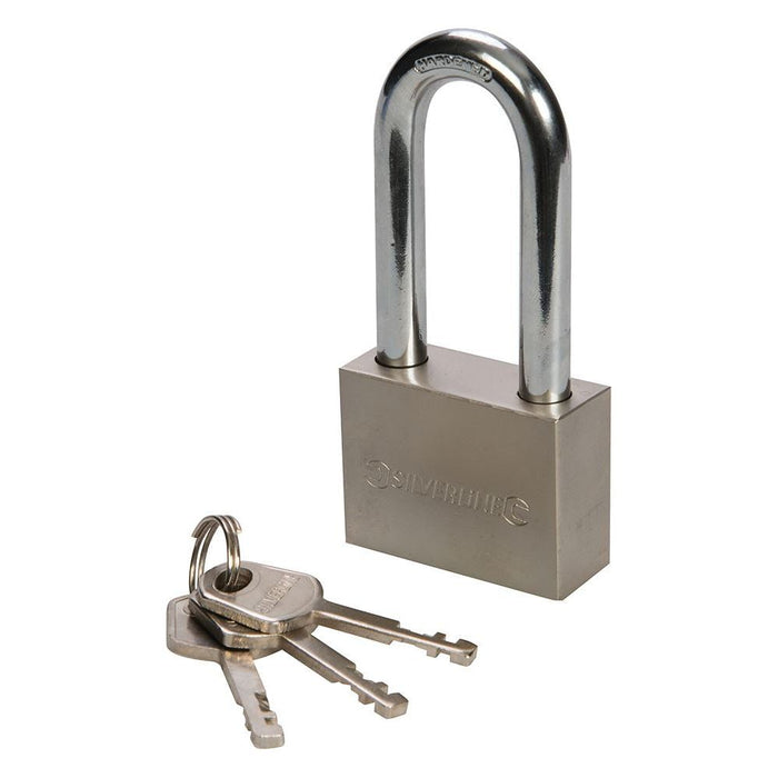 Silverline Steel Padlock Long Shackle 50mm Silverline - Town Tools 