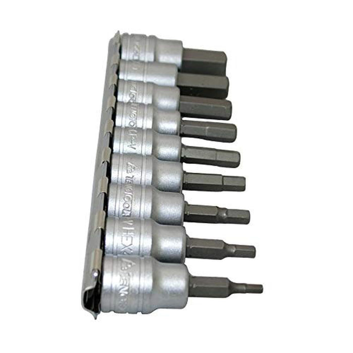 Teng Tools 3/8" Hex Bit Socket Clip Rail Set 9 Pieces Teng Tools - Town Tools 