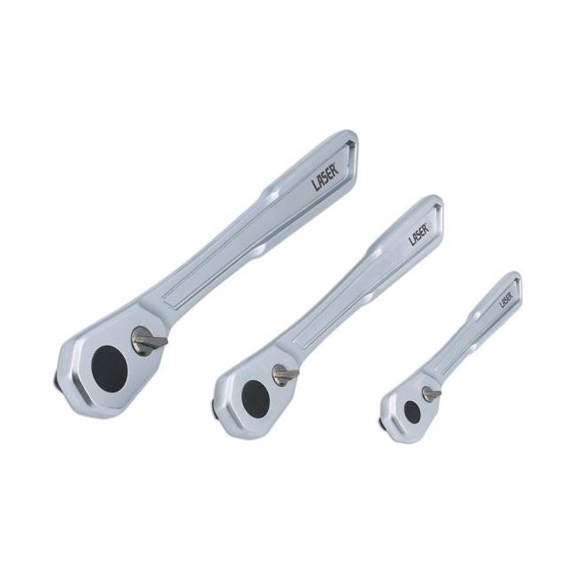 Laser Slim Handle Ratchet Set 1/4"D, 3/8"D, 1/2"D 3pc 7937 Laser - Town Tools 