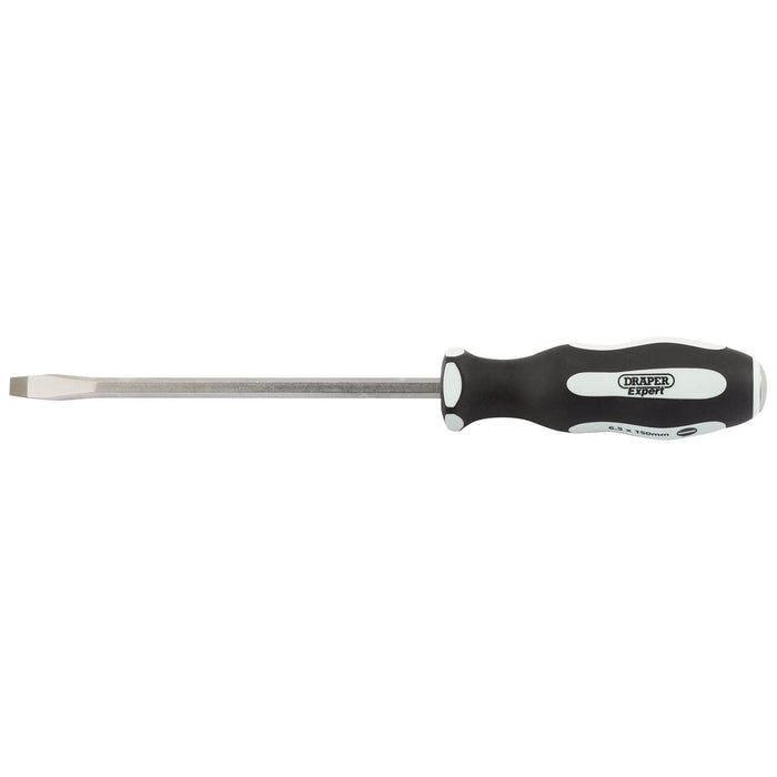 Draper 'Pound Thru' Plain Slot Soft Grip Screwdriver, 6.5 x 150mm 35183 Draper - Town Tools 